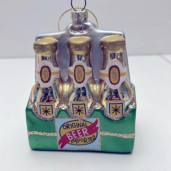 Lot of 3 Beer Christmas Ornaments Pilsner Beer Six Pack Bucket of Beer - Picture 5 of 7